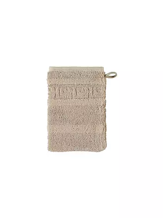CAWÖ | Waschhandschuh NOBLESSE 16x22cm Mittelblau | beige