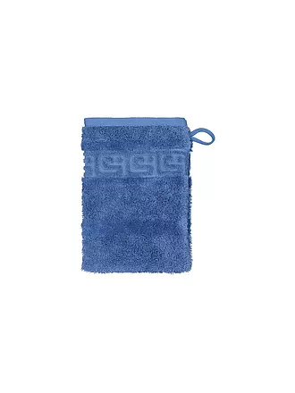 CAWÖ | Waschhandschuh NOBLESSE 16x22cm Natur | blau