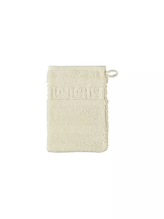 CAWÖ | Waschhandschuh NOBLESSE 16x22cm Weiss | beige