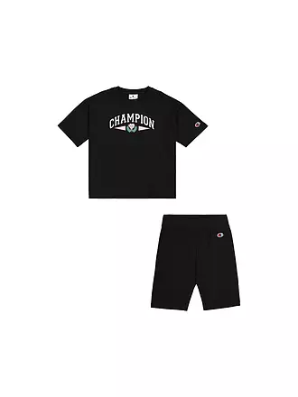 CHAMPION | Mädchen Set 2-teilig T-Shirt und Shorts | schwarz