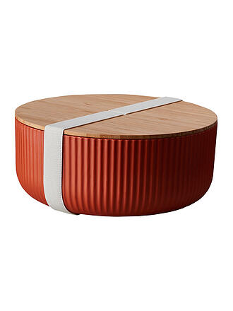 CHIC.MIC | Salatschüssel mit Bambusdeckel 22 cm Sage | orange