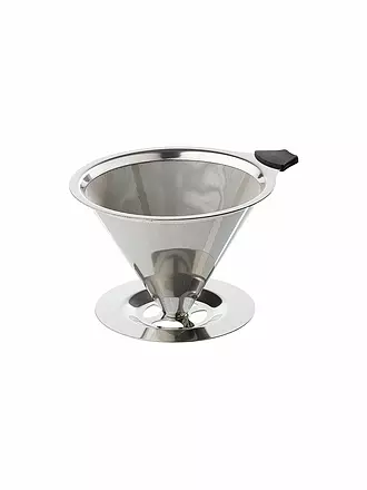 CILIO | Dauerfilter für Kaffee mit Standfuß EDELSTAHL Gr.4 | silber