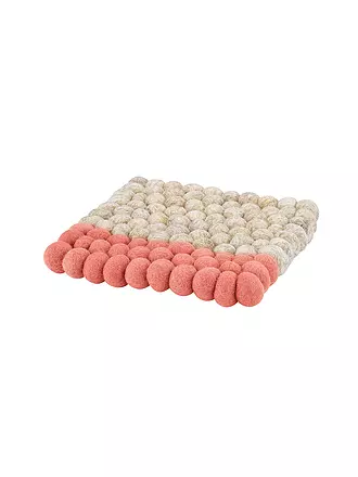 CILIO | Untersetzer LANA DUE Wolle Beige-Coral | hellgrau