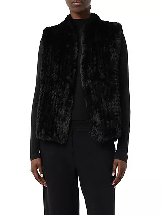 COMMA | Gilet in Felloptik | schwarz