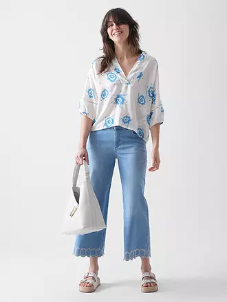 COMMA | Jeans Wide Leg 7/8 | blau
