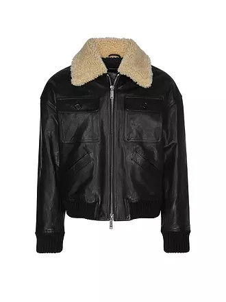 DSQUARED2 | Lederjacke AVIATOR | schwarz