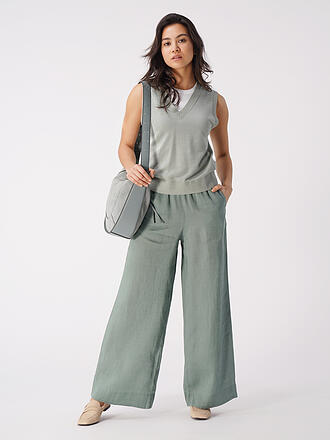ECOALF | Leinenhose  wide leg MOSAALF | schwarz