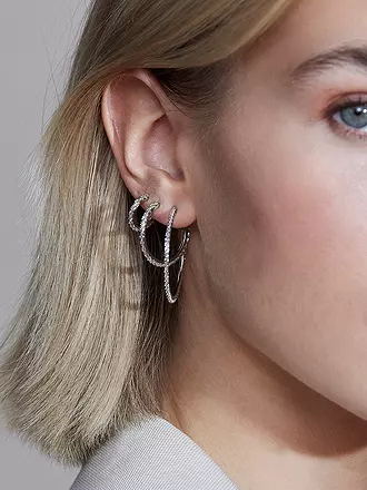 EDBLAD | Creolen TINSEL THIN CREOLES Small Steel | silber