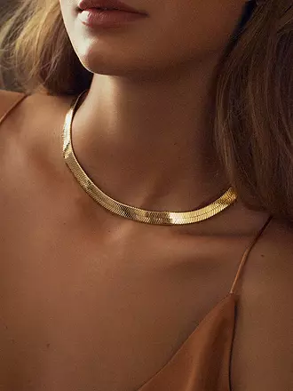 EDBLAD | Halskette HERRINGBONE L Steel | gold