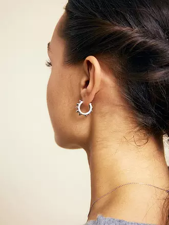 EDBLAD | Ohrringe PEAK HOOPS ICON Large Steel | silber