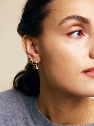 EDBLAD | Ohrringe PEAK HOOPS ICON ONE HEART Steel | gold