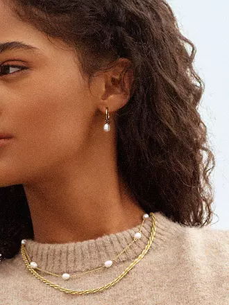 EDBLAD | Ohrringe PERLA HOOPS Steel | gold