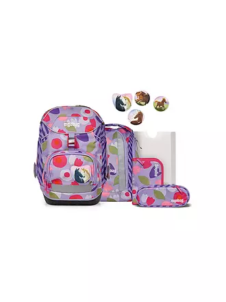 ERGOBAG | Schulrucksack Set 6tlg Pack BlütenzauBär | lila