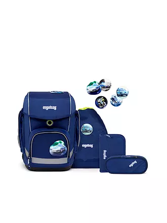 ERGOBAG | Schultaschen Set 5tlg CUBO - BlaulichtBär | dunkelgrün