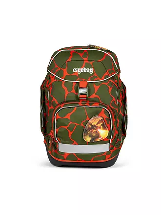 ERGOBAG | Schultaschen Set 6tlg PACK Lumi - FeuerspeiBär | olive