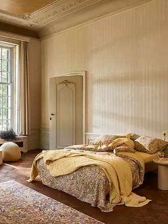 ESSENZA | Satin Bettwäsche 70x90cm / 140x200cm Ophelia Hazy Blue | camel