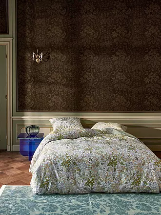 ESSENZA | Satin Bettwäsche 70x90cm / 140x200cm Ophelia Hazy Blue | camel