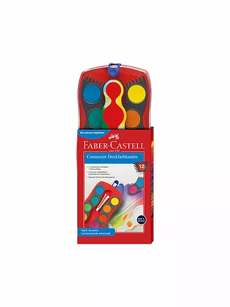 FABER-CASTELL | Connector Deckfarbkasten, rot, 12 Farben | keine Farbe