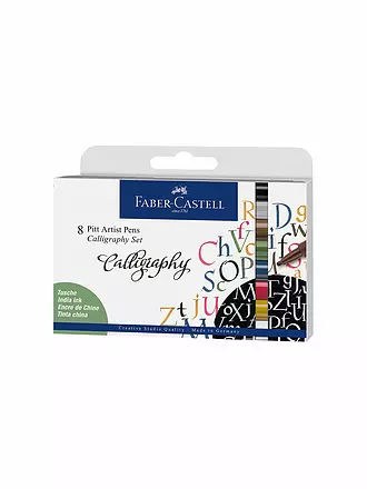 FABER-CASTELL | Pitt Artist Pen Calligraphy Tuschestift, 8er Etui | keine Farbe