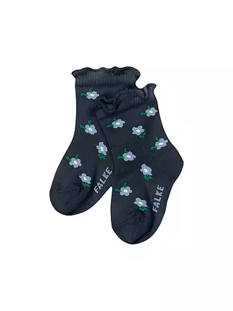 FALKE | Baby Mädchen Socken LITTLE DITSY FLOWERS space blue | creme