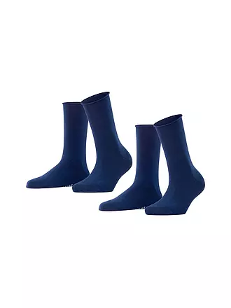 FALKE | Happy Socken 2er Pkg light grey mel. | blau