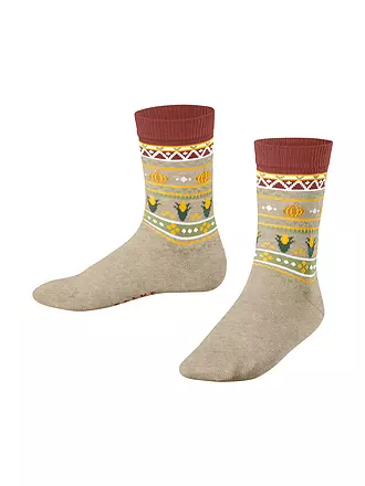 FALKE | Kinder Socken PUMPKIN FAIR ISLE sand melange | dunkelblau
