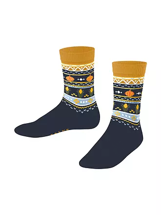 FALKE | Kinder Socken PUMPKIN FAIR ISLE sand melange | dunkelblau