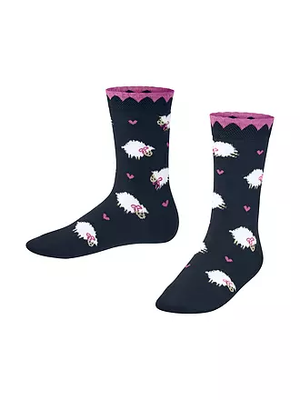 FALKE | Mädchen Socken CUTE SHEEP sand melange | dunkelblau