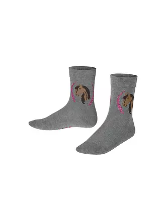 FALKE | Mädchen Socken light greymelange | dunkelblau