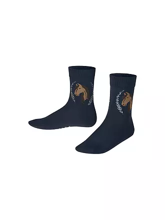 FALKE | Mädchen Socken light greymelange | dunkelblau