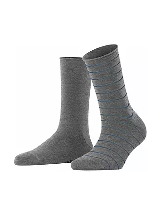 FALKE | Sneakersocken Happy Stripe 2er Pkg black | grau