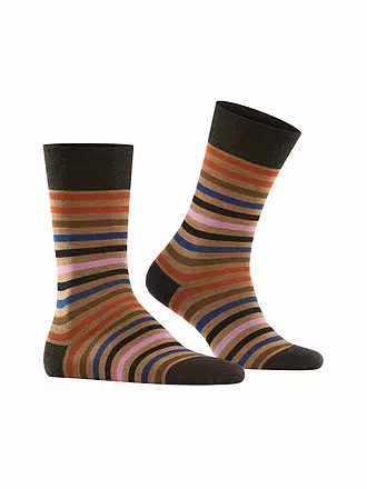FALKE | Socken TINTED STRIPE asphalt mel | braun