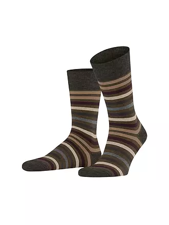 FALKE | Socken TINTED STRIPE asphalt mel | braun