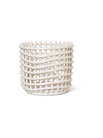 FERM LIVING | Aufbewahrungskorb Keramik Large Off White | weiss