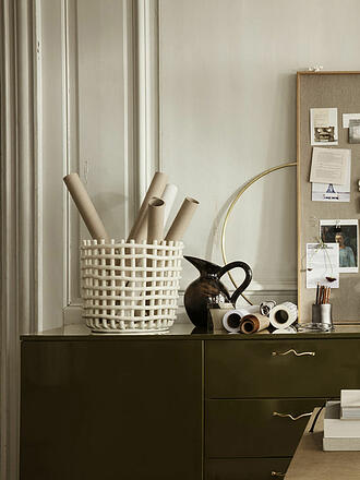 FERM LIVING | Aufbewahrungskorb Keramik Large Off White | weiss