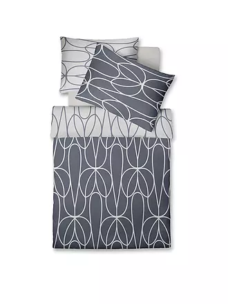 FLEURESSE | Damast Bettwäsche RUBIN 70x90cm / 140x220cm Midnight | grau