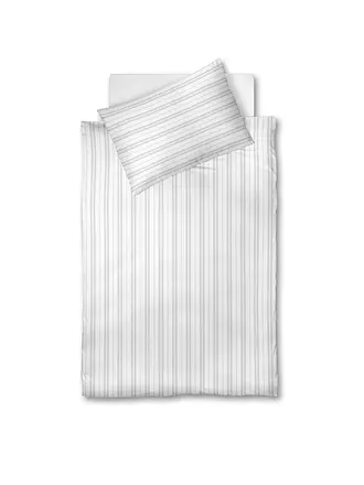 FLEURESSE | Damast Bettwäsche Saphir 2x 70x90cm / 200x200cm Weiss | weiss