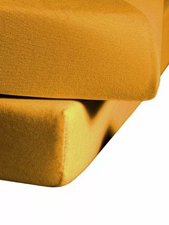 FLEURESSE | Jersey Spannleintuch 100x200cm Grau | gelb