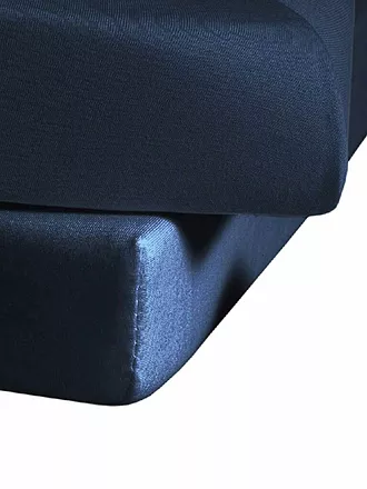 FLEURESSE | Jerseyspannleintuch 150x200cm (Grau) | dunkelblau