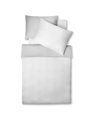 FLEURESSE | Leinen Bettwäsche NIZZA 70x90cm / 140x200cm Silber | beige