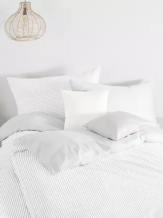 FLEURESSE | Leinen Bettwäsche NIZZA 70x90cm / 140x200cm Silber | beige