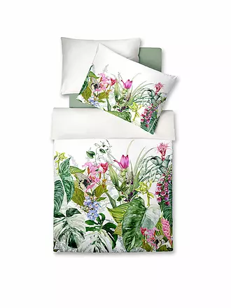 FLEURESSE | Satin Bettwäsche BED ART 70x90cm/140x200cm Aqua | weiss