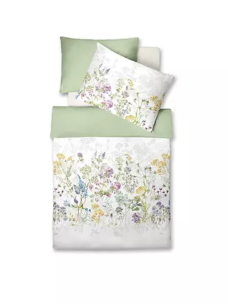 FLEURESSE | Satin Bettwäsche BED ART 70x90cm/140x200cm Multicolor | hellgrün