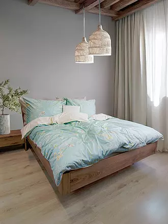 FLEURESSE | Satin Bettwäsche BED ART 70x90cm/140x200cm Peach | mint