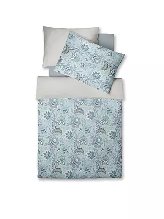 FLEURESSE | Satin Bettwäsche MIAMI 70x90cm/140x220cm Powder Blue | gelb