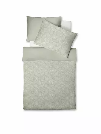 FLEURESSE | Satin Bettwäsche MODERN GARDEN 70x90cm/140x200cm | hellgrün