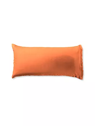 FLEURESSE | Satin Kissenbezug Royal Uni 2er 40x80cm Nachtblau | orange