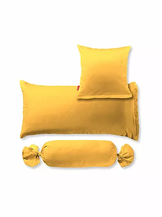 FLEURESSE | Satin Kissenbezug Royal Uni 2er 40x80cm Weiss | gelb