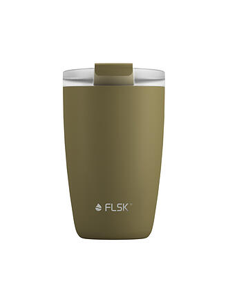 FLSK | CUP Coffee to go-Becher 0,35l Edelstahl White | olive