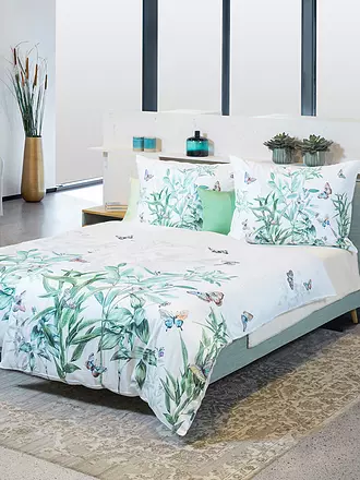 FUSSENEGGER | Satin Bettwäsche SCHWEIZER SATIN 70x90cm/140x200cm Weiss / Schmetterling | weiss